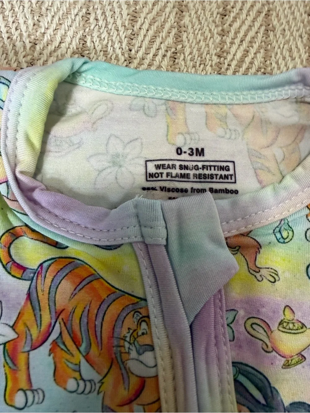 Disney Baby Pastel Jasmine Short-Sleeve Zip Romper - Multicolor